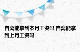 自离能拿到本月工资吗 自离能拿到上月工资吗