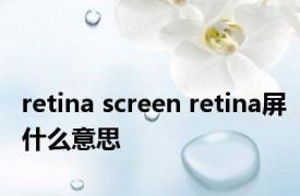 retina screen retina屏什么意思