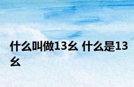 什么叫做13幺 什么是13幺