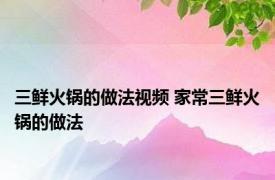 三鲜火锅的做法视频 家常三鲜火锅的做法