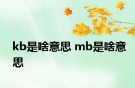 kb是啥意思 mb是啥意思