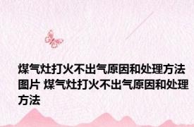 煤气灶打火不出气原因和处理方法图片 煤气灶打火不出气原因和处理方法