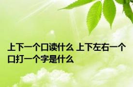 上下一个口读什么 上下左右一个口打一个字是什么