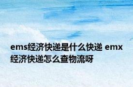 ems经济快递是什么快递 emx经济快递怎么查物流呀