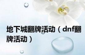 地下城翻牌活动（dnf翻牌活动）