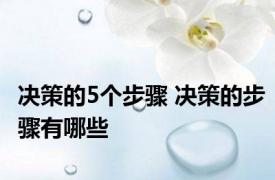 决策的5个步骤 决策的步骤有哪些