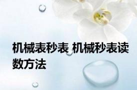 机械表秒表 机械秒表读数方法