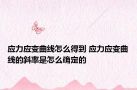 应力应变曲线怎么得到 应力应变曲线的斜率是怎么确定的