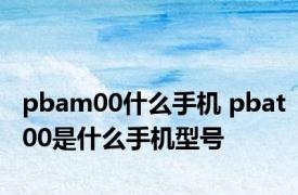 pbam00什么手机 pbat00是什么手机型号