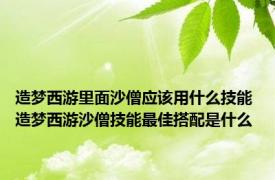 造梦西游里面沙僧应该用什么技能 造梦西游沙僧技能最佳搭配是什么