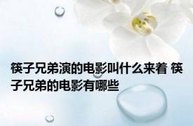 筷子兄弟演的电影叫什么来着 筷子兄弟的电影有哪些