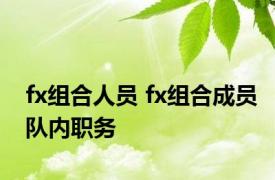 fx组合人员 fx组合成员队内职务