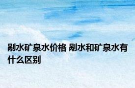 剐水矿泉水价格 剐水和矿泉水有什么区别