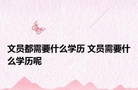 文员都需要什么学历 文员需要什么学历呢