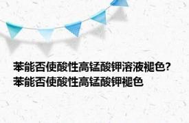 苯能否使酸性高锰酸钾溶液褪色? 苯能否使酸性高锰酸钾褪色