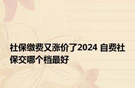 社保缴费又涨价了2024 自费社保交哪个档最好