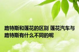 路特斯和莲花的区别 莲花汽车与路特斯有什么不同的呢