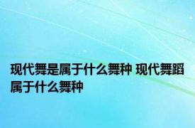 现代舞是属于什么舞种 现代舞蹈属于什么舞种