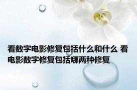 看数字电影修复包括什么和什么 看电影数字修复包括哪两种修复