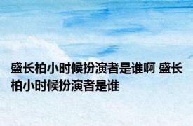 盛长柏小时候扮演者是谁啊 盛长柏小时候扮演者是谁