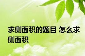 求侧面积的题目 怎么求侧面积