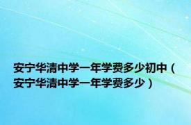 安宁华清中学一年学费多少初中（安宁华清中学一年学费多少）