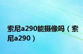 索尼a290能摄像吗（索尼a290）