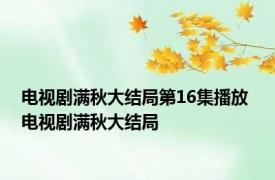 电视剧满秋大结局第16集播放 电视剧满秋大结局