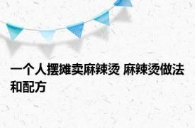 一个人摆摊卖麻辣烫 麻辣烫做法和配方