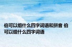 伯可以组什么四字词语和拼音 伯可以组什么四字词语