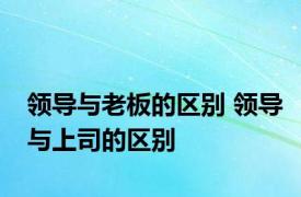 领导与老板的区别 领导与上司的区别