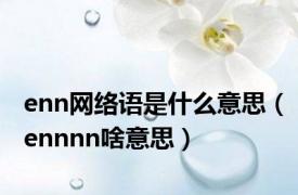 enn网络语是什么意思（ennnn啥意思）