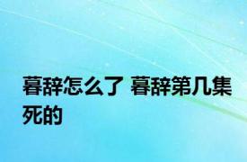 暮辞怎么了 暮辞第几集死的