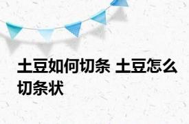 土豆如何切条 土豆怎么切条状