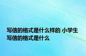 写信的格式是什么样的 小学生 写信的格式是什么