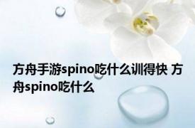 方舟手游spino吃什么训得快 方舟spino吃什么