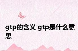 gtp的含义 gtp是什么意思