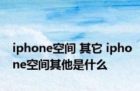 iphone空间 其它 iphone空间其他是什么