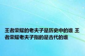 王者荣耀的老夫子是历史中的谁 王者荣耀老夫子指的是古代的谁