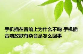 手机插在音响上为什么不响 手机插音响放歌有杂音是怎么回事