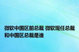 微软中国区前总裁 微软现任总裁和中国区总裁是谁