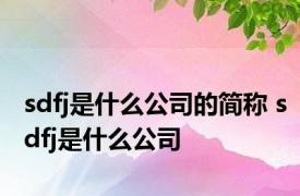 sdfj是什么公司的简称 sdfj是什么公司