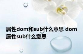 属性dom和sub什么意思 dom属性sub什么意思