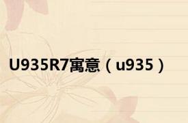 U935R7寓意（u935）