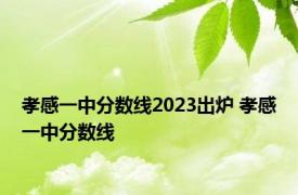 孝感一中分数线2023出炉 孝感一中分数线 