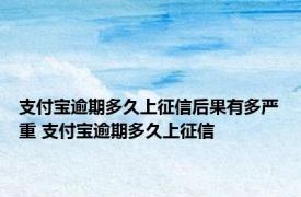 支付宝逾期多久上征信后果有多严重 支付宝逾期多久上征信