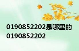 0190852202是哪里的 0190852202 