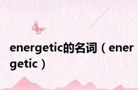 energetic的名词（energetic）