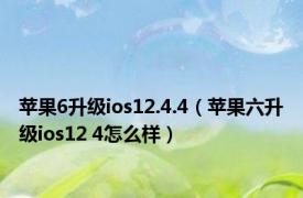 苹果6升级ios12.4.4（苹果六升级ios12 4怎么样）