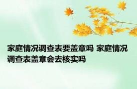 家庭情况调查表要盖章吗 家庭情况调查表盖章会去核实吗